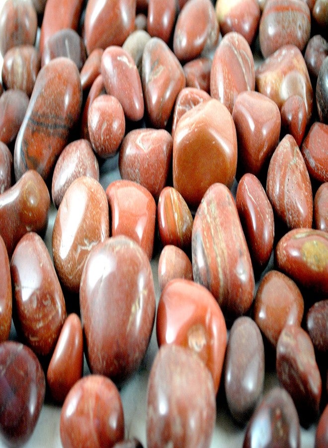 Schmick Pebbles for Decoration - Red Jasper Pebbles Stones for Fish Tank Aquarium, Fountain, Table Decor - Decorative Stones and Pebbles, Vase Fillers - Pebbles for Plants Pots and Home/Garden Decor (900 Grams, Red Jasper) - Image 5